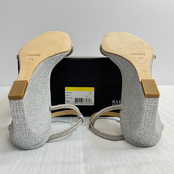 BADGLEY MISCHKA UNITY Wedge Heels Open Toe Crisscross Strap Summer Glam Sandals - Picture 4 of 6